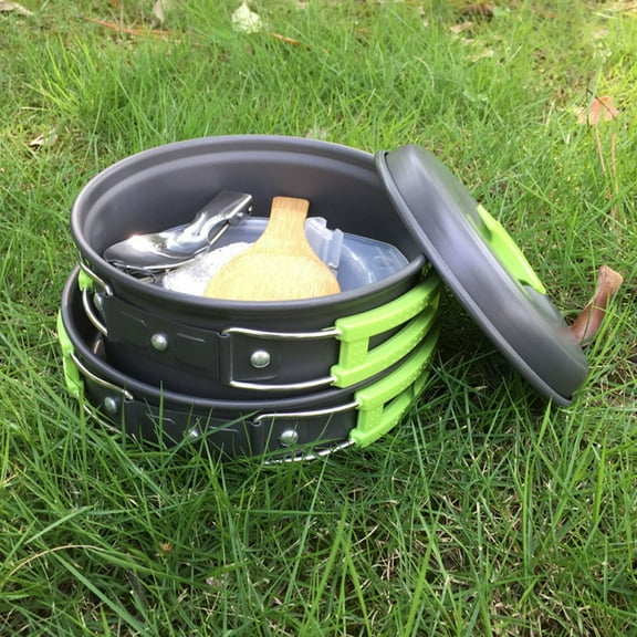 LEORX small camping cooking pot 1 Set with Insulated Handles Aluminum Alloy for Outdoor Use