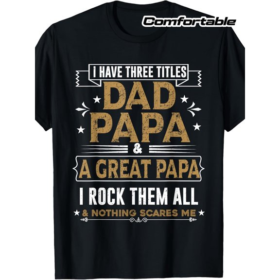 Men's Vintage Dad Papa Great Papa Graphic T-Shirt