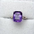 thumbnail image 2 of Unique Genuine Amethyst Ring 14k Solid Gold Ring Handmade Amethyst Ring Moissanite Accented Wedding Ring Natural Amethyst Ring Gift For Her, 2 of 5