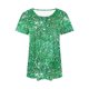 thumbnail image 3 of Tops de Ajuste Suelto para las Mujeres de Manga Corta Cuello Redondo Color Sólido, Estante de Imitación de Moda Casual, 3 of 6