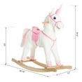 thumbnail image 3 of Qaba Kids Plush Toy Rocking Horse Unicorn with Realistic Sounds, White & Pink, 3 of 10