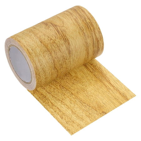 Uxcell Wood Grain Repair Tape 80mm x 4.57m Self Adhesive Wood Grain Colored Duct Tape Waterproof Repair Patch for Furniture Floor Scratch Fix Baseboards DIY Decor Golden Pine
