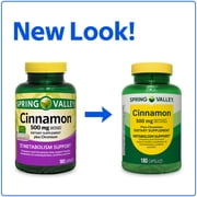 Spring Valley Cinnamon Plus Chromium Metabolism Support Dietary Supplement Capsules, 500 mg, 180 Count