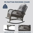thumbnail image 3 of Set of 2 Rattan Rocking Chair, Wicker Padded Rocking Chair with Soft Washable Cushion, Weatherproof PE Rattan, Patio Recliner, Weight Capacity 160KG/352lbs - Gray, 3 of 6