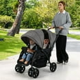 thumbnail image 2 of OLAKIDS Double Stroller, Foldable Baby Tandem Stroller with Djustable Backrest Canopy Footrest, 5-Point Harness, Storage Basket, Convertible Compact Lightweight Twin Stroller for Infants and Toddlers, 2 of 9