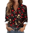 thumbnail image 1 of TaTaai Women's Floral Print Blouse Long Sleeve Button Down Shirt Soft Cotton Relaxed Fit Lapel Collar Tunic Top for Casual Outfit Gift, 1 of 6