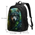 thumbnail image 5 of Cauagu Realistic Style Colorful Wolf A Print Travel Laptop with USB Charging Port,Extra Large Backpack College Backpack Business Work Bag Casual Daypack Perfert for Men Women, 5 of 7