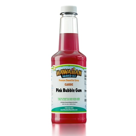 

Hawaiian Shaved Ice Snow Cone Syrup - Pink Bubble Gum (Pint)