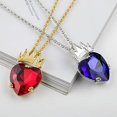 thumbnail image 1 of Collares con piedra natal de corazón y corona de princesa y reina para mujer, collar con corona de piedras preciosas en forma de corazón, joyería de reina de mi corazón, 1 of 5