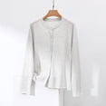 thumbnail image 2 of Dxzfnsa Womens Knit Cardigan Sweaters Button Down Shirts Long Sleeve Crew Neck Ribbed Knit Blouse Open Front Work Tops Chunky Cardigan Sweaters for Women XL-3XL, 2 of 8