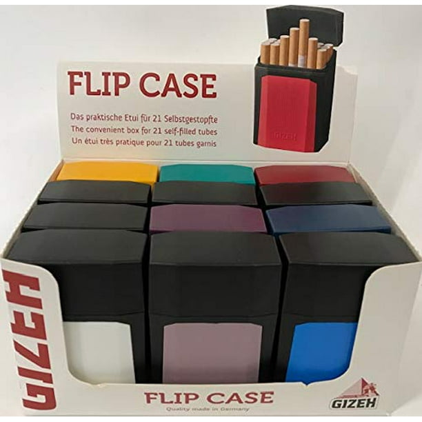 (6 Pack) Gizeh Flip Top King Size Cigarette Case Hard Plastic