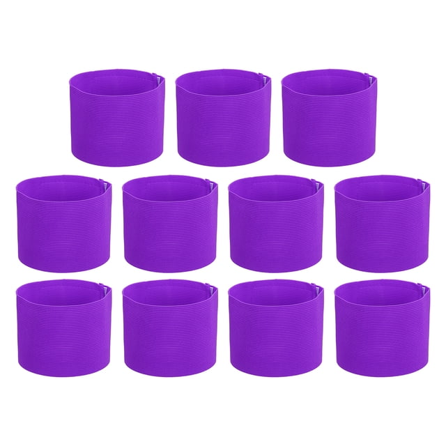 Brazalete de Capitán de Fútbol, 11 Piezas de Brazaletes de Capitán para Fútbol, Brazalete Deportivo Elástico de Capitán Color Púrpura