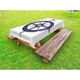 thumbnail image 1 of Compass Outdoor Tablecloth, Sailing Compass with a Giant Symbol on with a Windrose Dark Purple Tones, Decorative Washable Fabric Picnic Tablecloth, 58 X 104 Inches, Dark Purple White, by Ambesonne, 1 of 2