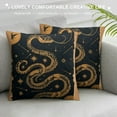 thumbnail image 3 of .Throw Pillow Bohemian Snake Print on Premium Polyester Fabric and Shape Retaining Insert., 3 of 5