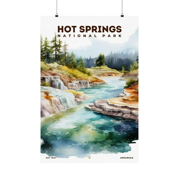 ELNEIT - Hot Springs National Park Poster, Unframed Matte Paper, S08