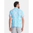 thumbnail image 4 of Birdie Bound Men's and Big Men's Flamingo and Stripes Polo Golf Shirt, Sizes S-3XL, 4 of 5