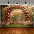thumbnail image 5 of Romantic Garden Arch Wedding Backdrop Red Roses Greenery Bridal Shower Elegant Floral Bride to Be Engagement Valentine's Party Decorations Banner Supplies Photo Booth Props, 5 of 5