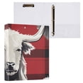 thumbnail image 3 of Cows Heads Grid 3 Ring Binders 1.5 inch Hardcover File Folders with Interior Pockets A4 Size Organizer for School Office Hospital, 3 of 8