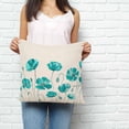 thumbnail image 2 of Turquoise Flowers Pillow Covers 20x20 Inch Decorative Throw Pillow Cover, Spring Retro Watercolor Botanical Floral Sofa Pillowcases Accent Cushion Case Home Decor Bedroom Living Room, 2 of 6