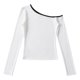 thumbnail image 4 of Camisa negra lisa para mujer: camisetas informales de manga larga y hombros descubiertos, material de poliéster, tallas S-L para primavera/otoño/verano, 4 of 4