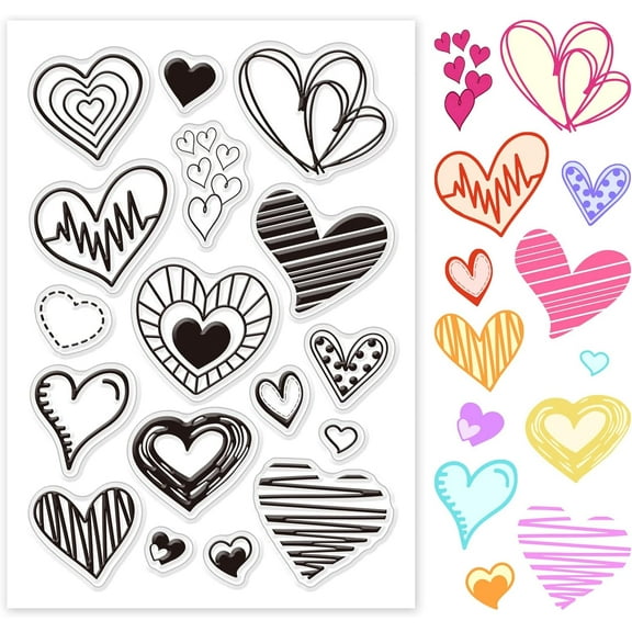 Love Heart Silicone Clear Stamps Transparent Stamps