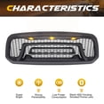 thumbnail image 4 of AMERICAN MODIFIED Rebel Grille w/Amber Lights for 13-18 Dodge Ram 1500, 4 of 12