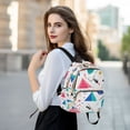 thumbnail image 6 of FORMRS Mini Backpack Purse for Women Travel Daypack Casual Shoulder Bag, Green Retro Triangles, 6 of 7
