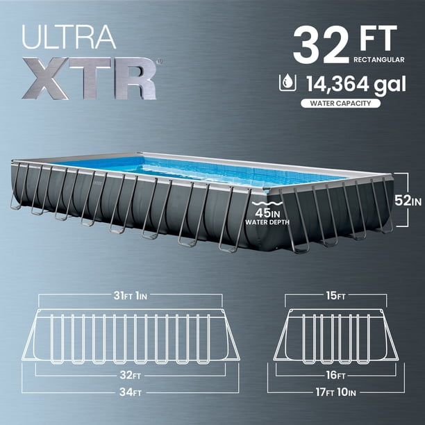 INTEX Ultra XTR 32'x16'x52” Above Ground Pool Set with Filter Pump