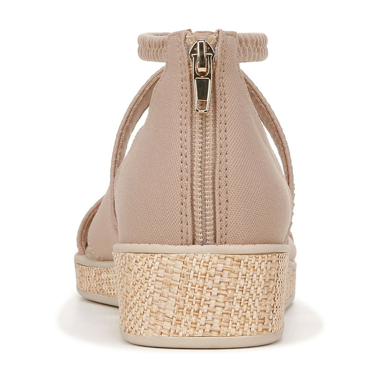 BZees Womens Bali Sand Washable Strappy Wedge Sandal - Medium