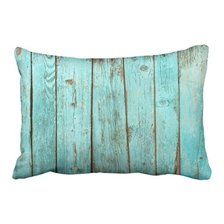 Turner Sofa Pottery Barn WinHome Decorative Turquoise Wood Teal Barn Wood Weathered Beach Pillow Cover for Sofa or Bedroom Size 20x30 inches Two Side ()