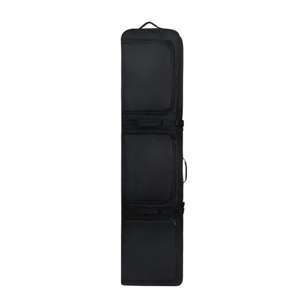 Mochila de hombro con ruedas dobles para esquís, almacenamiento flexible con asas para snowboard Negro