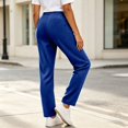 thumbnail image 6 of Womens Casual Pants Solid Color Wide Fit Trouses Straight Leg Athletic Work Pants With Pockets, 6 of 6