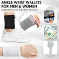 thumbnail image 5 of NOGIS 3 Pcs Wrist Wallet Zipper Wrist Pouch Wallet Wristband Pocket Wrist for Women Men Running Walking Hiking Jogging Sports Sweatband Key Card Coin Storage (White, Gray, Black), 5 of 7