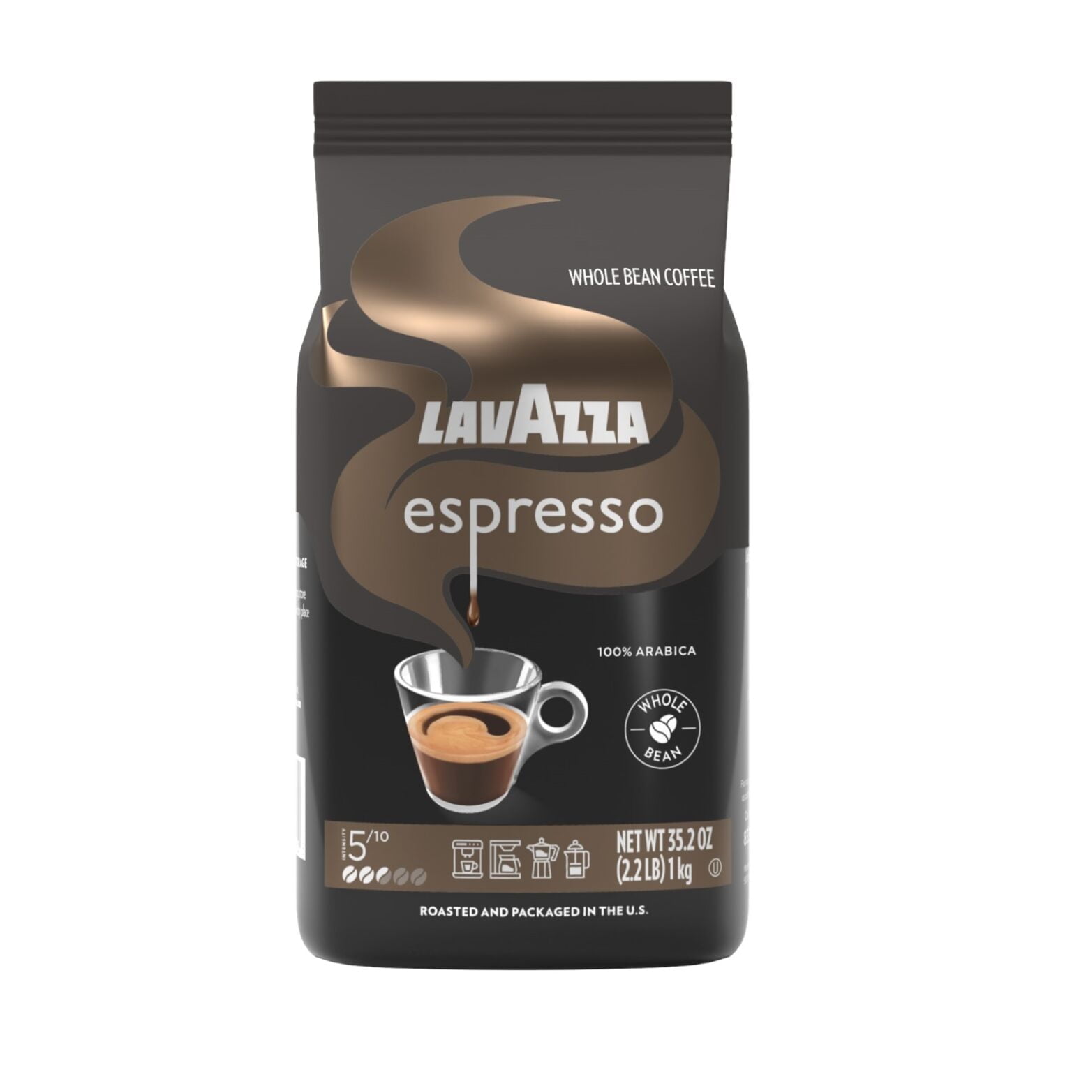 Lavazza Espresso Whole Bean Coffee, Medium Roast, 100% Arabica