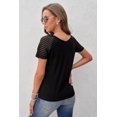 thumbnail image 1 of ABPHQTO Camiseta de manga raglán a rayas negras para mujer, 1 of 5