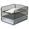 thumbnail image 3 of 3271BL Office Supply Onyx Holds Letter-Size Papers Triple Mesh Interlocking Tray Desk Black Organizer, 3 of 4