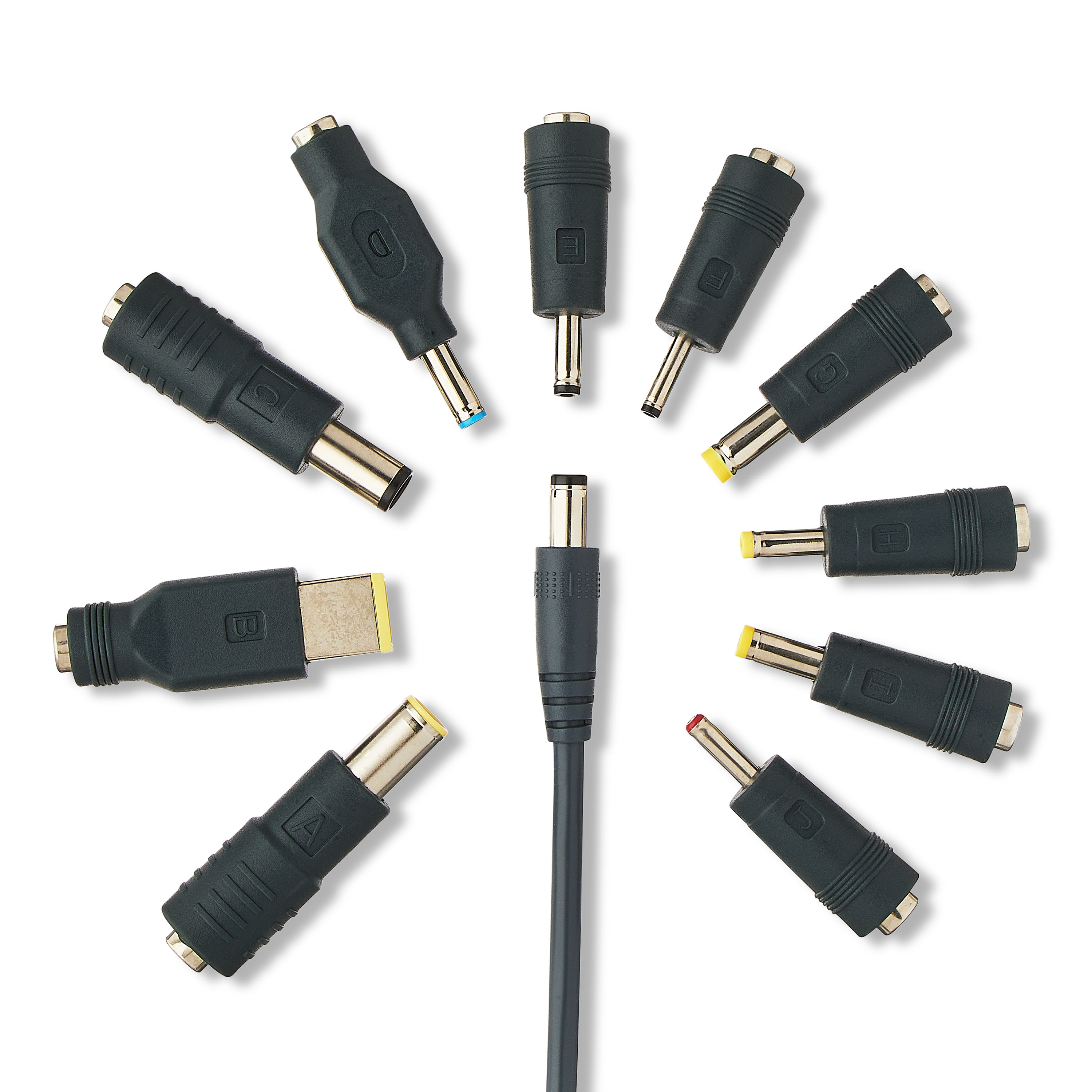 onn Cargador para laptop de 65W con 10 puntas intercambiables, cable de alimentación de 10 pies, para HP, Dell, Lenovo, gris 3