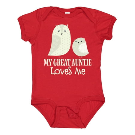 

Inktastic Great Auntie Loves Me Owl Gift Baby Boy or Baby Girl Bodysuit