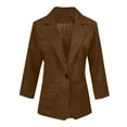 thumbnail image 7 of Abomasnow Blazers for Women Business Casual 3/4 Sleeve Notch Lapel Work Office Blazer Slim Fit Sing Button Jacket Blazer with Pockets, 7 of 7