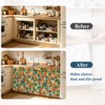 thumbnail image 4 of Orange Green Palm Leaves Cabinet Curtain 32"Wx55"L, Dustproof Pantry Door Curtain with Self Adhesive Tape, Summer Tropical Floral Tall Storage Cover Privacy Drape for Bathroom Kitchen Laundry Room, 4 of 9
