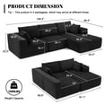 thumbnail image 5 of Weture Modular L-Shape Sectional Sofa, Corduroy, Stain Resistant, with Throw Pillow, Black, 5 of 8