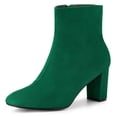 thumbnail image 1 of Unique Bargains Women's Zipper Chunky Heel Ankle Boots, 1 of 6