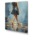 thumbnail image 2 of Designart "Elegance in Motion of Woman's High Heels" Fashion Canvas Wall Art - Glam Blue Woman Hallway Wall Art Decor, 2 of 6