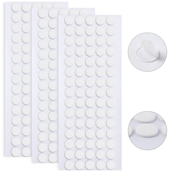 225 Pieces Double Sided Sticky Dot Stickers Removable Round Putty Clear Sticky Tack No Trace Super Sticky Putty Waterproof Small Stickers for Wall Wood Ceramic Metal Plastic (10mm)