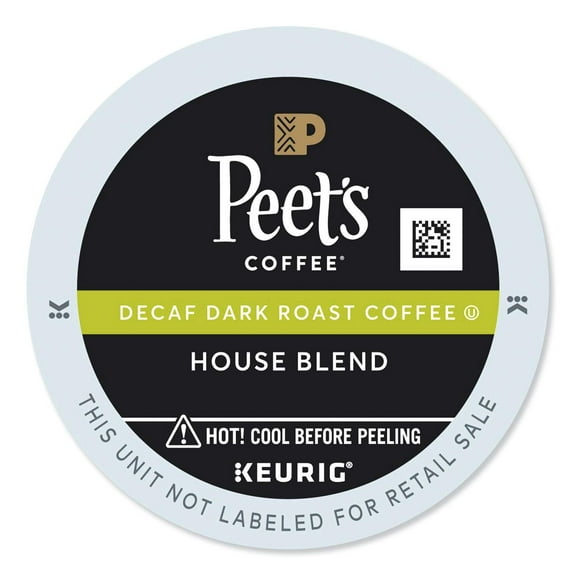 Peet,S Coffee & Tea Single-Serve Coffee K-Cup Pods, Decaffeinated, House Blend, Carton Of 22