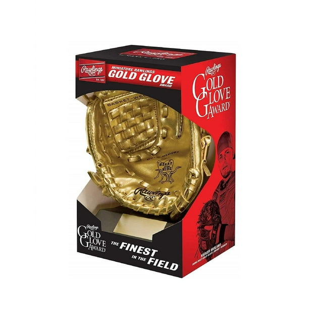 Réplica del Mini Gold Glove Award de Trophy Rawlings con soporte