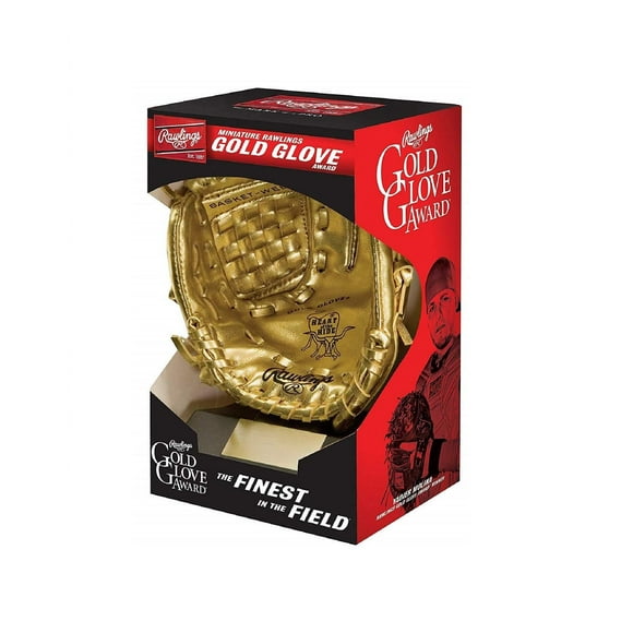 Réplica del Mini Gold Glove Award de Trophy Rawlings con soporte