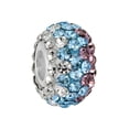 thumbnail image 1 of Sterling Silver Crystal Charm Bead White, Aquamarine & Lavender Color Charm Bracelet Compatible, 13 mm, 1 of 2