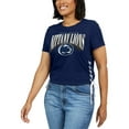 thumbnail image 4 of Women's WEAR by Erin Andrews Navy Penn State Nittany Lions Side Lace-Up Modest Crop T-Shirt, 4 of 4
