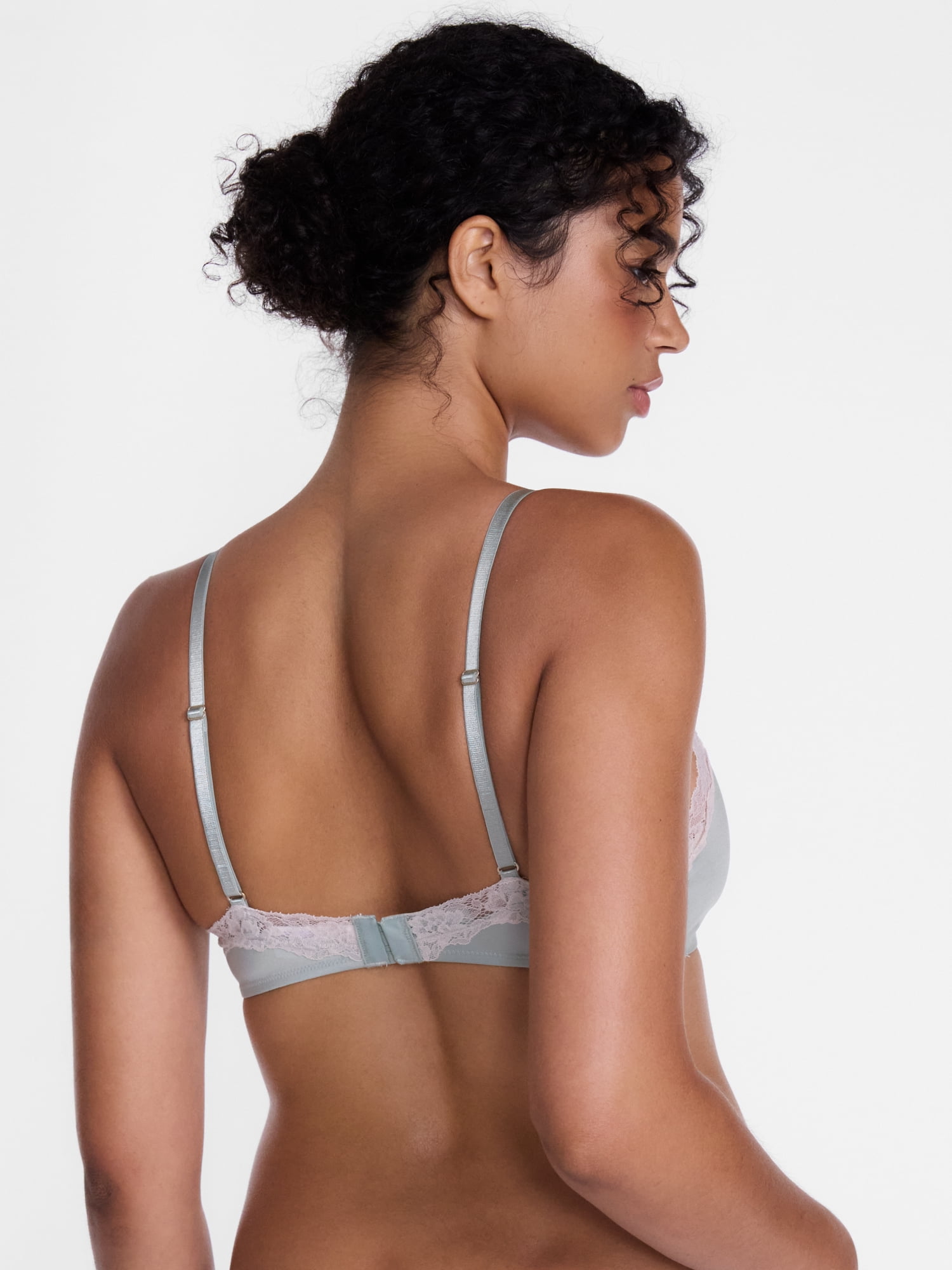 Joyspun Women's Shine and Lace Bralette, Sizes XS-XXXL